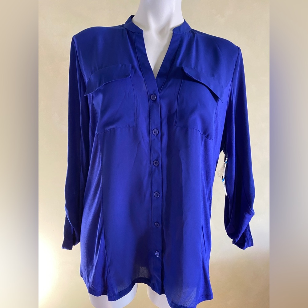 I.N.C. Royal Blue front button top